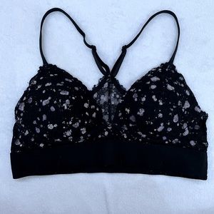 VS PINK Bralette Black Lace Lightly Lined